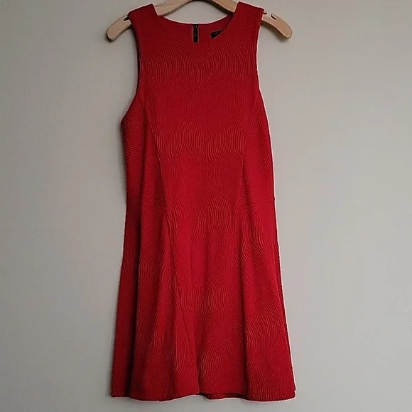 Rag & Bone Red Sleeveless Fit & Flare Dress | Size L - Picture 2 of 11